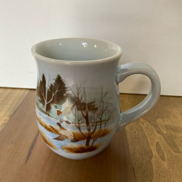 Vintage GIBSON GREETING CARDS DUCKS TAKING FLIGHT COFFEE MUG - Picture 2 of 5